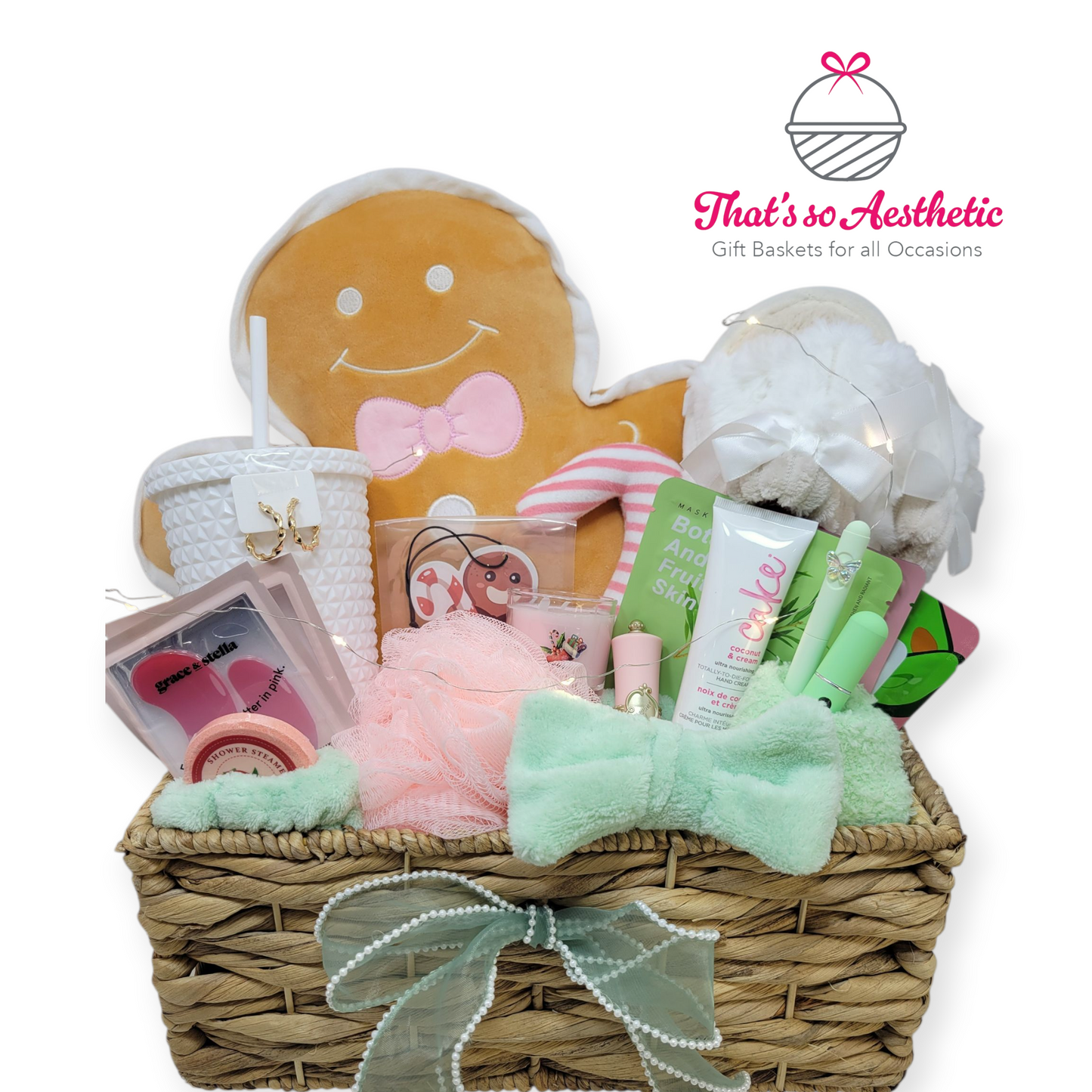 Gingerbread Snuggle pillow Holiday Burr Basket