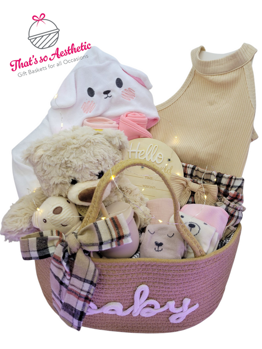 Welcome Baby Girl Basket